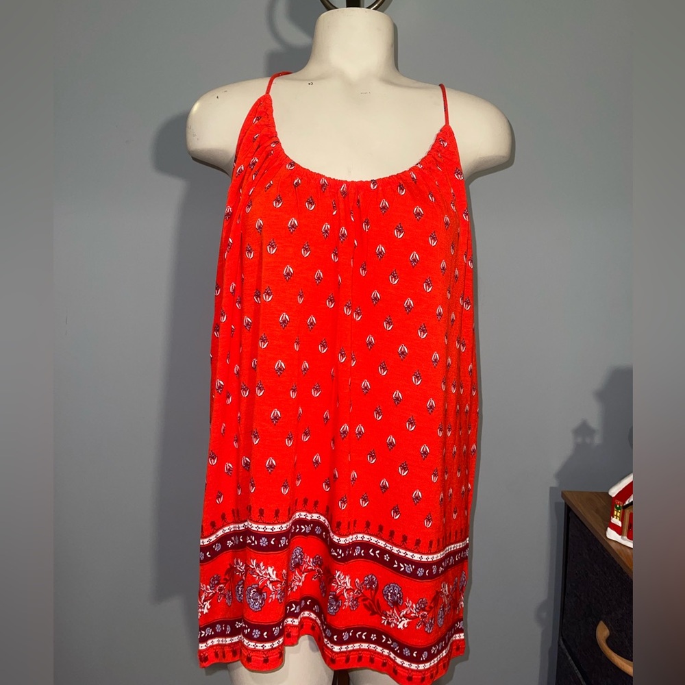 Womens XL Old Navy Orange Red Sleevless Top Shirt Used tank top boho